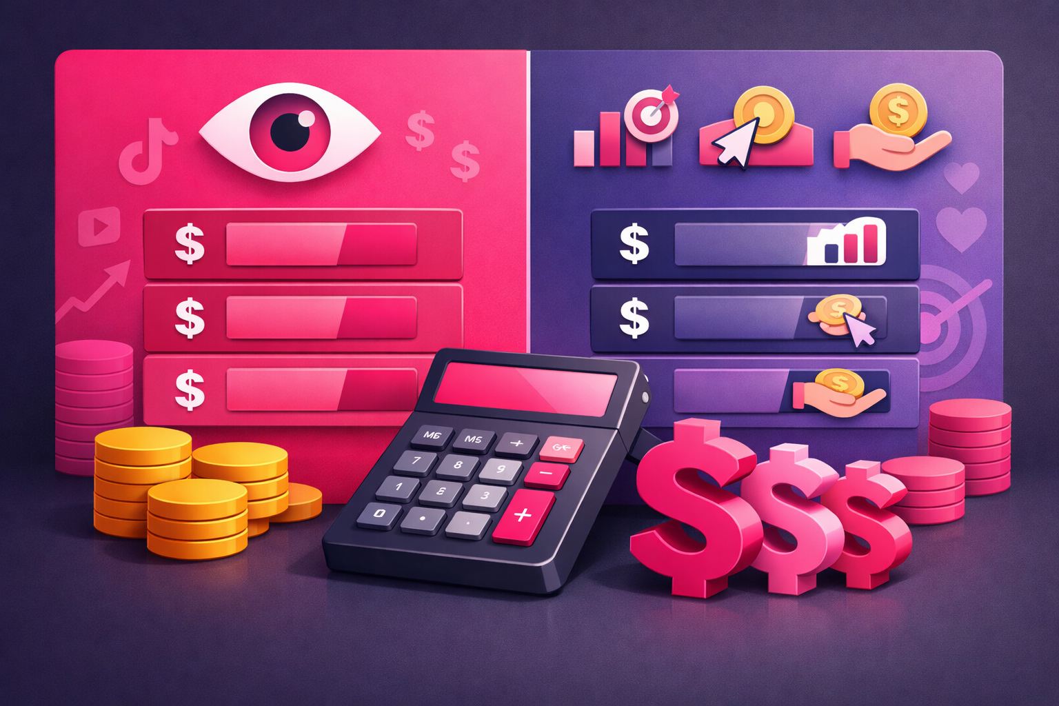 Side-by-side cost comparison chart