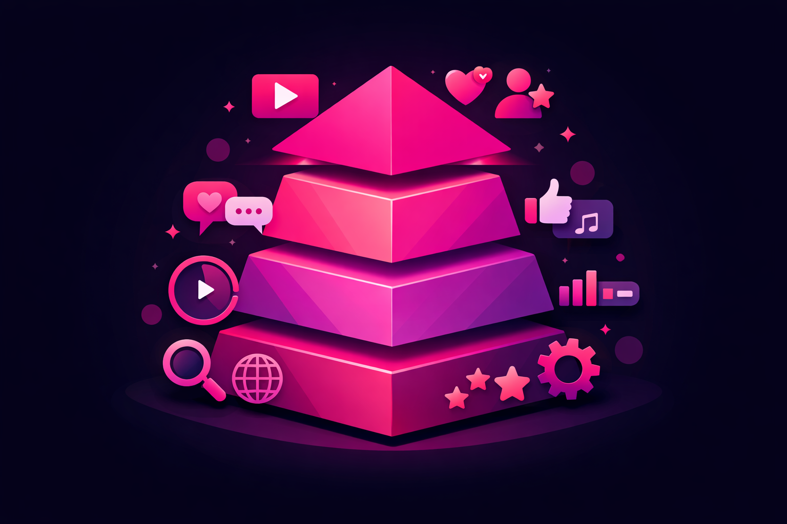 Hierarchy pyramid of TikTok algorithm factors