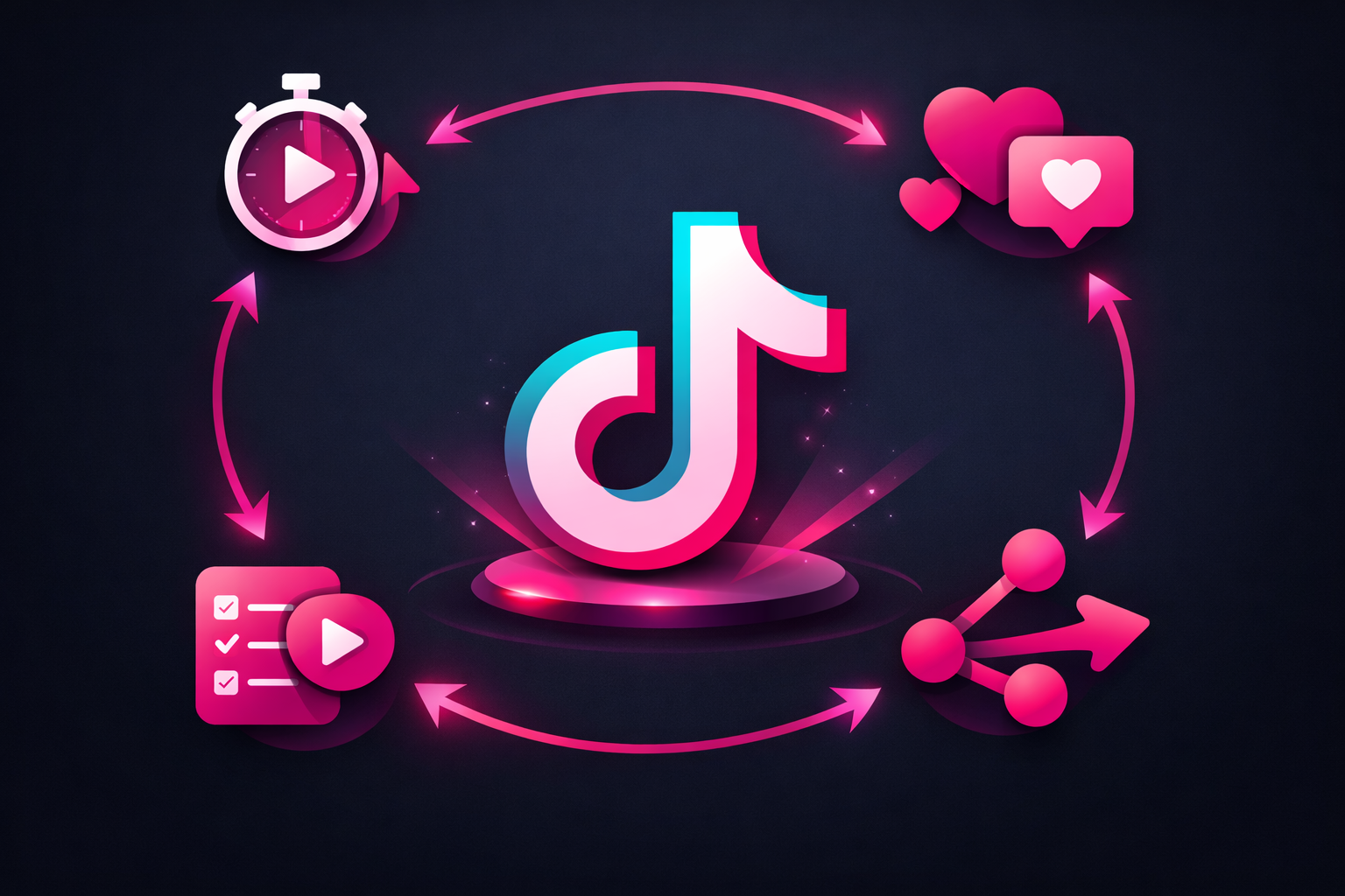 TikTok Algorithm Ranking Factors visualization showing weighted metrics