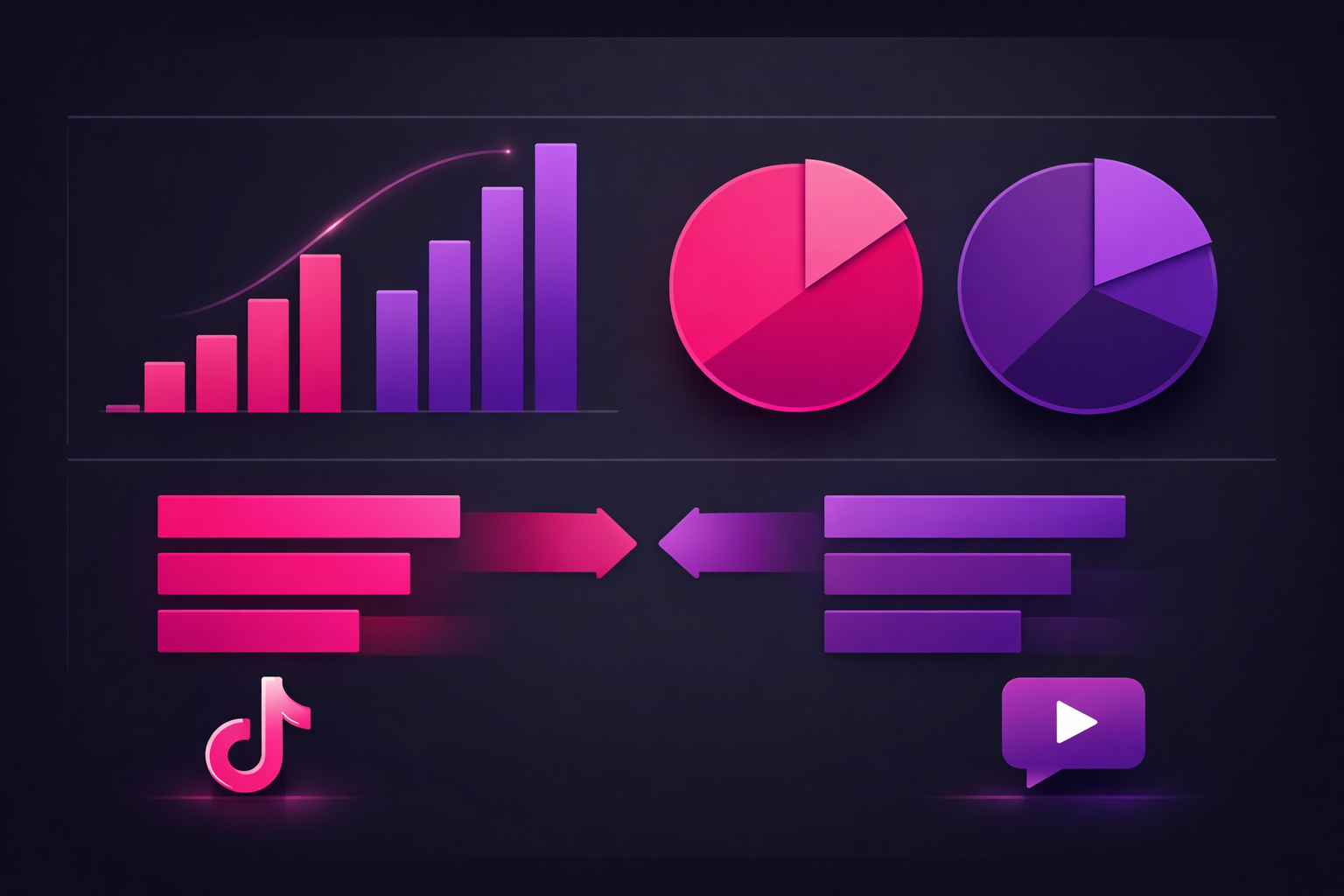 Business analytics dashboard comparing engagement metrics between social platforms